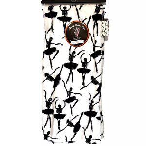 Halloween Skeleton Ballerinas Dance Plush Throw Blanket Plush Black White
